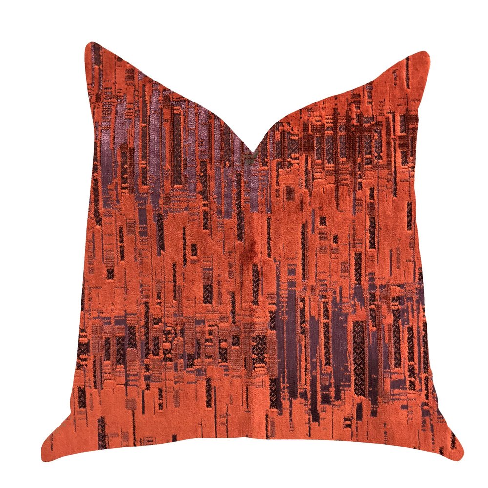 Plutus Brands Luminous Skyscraper Double Sided Luxury Throw Pillow, 22" x 22", Orange/Red