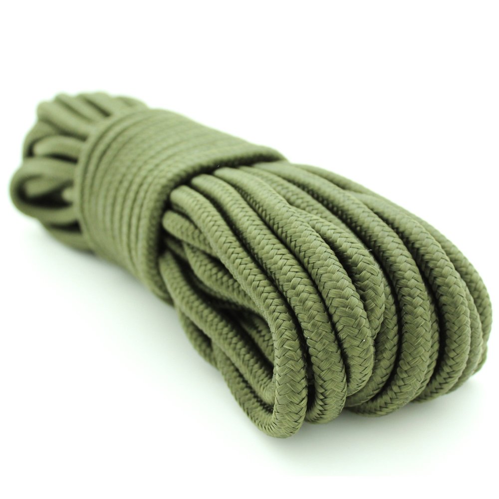 Emergency Zone 9mm Nylon Braided, 50 Foot, Multi-Purpose Camping Rope | Green (3 Pack)