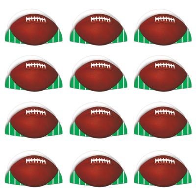 Beistle Printed Football Hats 12-Pack Game Day Paper Headwear with Realistic Pigskin Print for Tailgates, Sports-Themed Parties, Bar Decorations, Football Birthday Celebrations, One Size