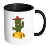 Cactus Grow out of Tacos - Cinco De Mayo Mexican Fiesta - No Siesta Mexico Party - 11oz Black & White Funny Coffee Mug Women Men Friends Gift ~ Both Sides Printed view 1
