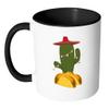 Cactus Grow out of Tacos - Cinco De Mayo Mexican Fiesta - No Siesta Mexico Party - 11oz Black & White Funny Coffee Mug Women Men Friends Gift ~ Both Sides Printed view 2