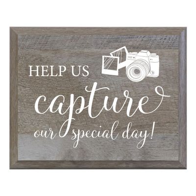 LifeSong Milestones Oh Snap Help Us Capture Our Special Day Decorative Wedding Party Signs for Ceremony and Reception for Bride and Groom (8x10)
