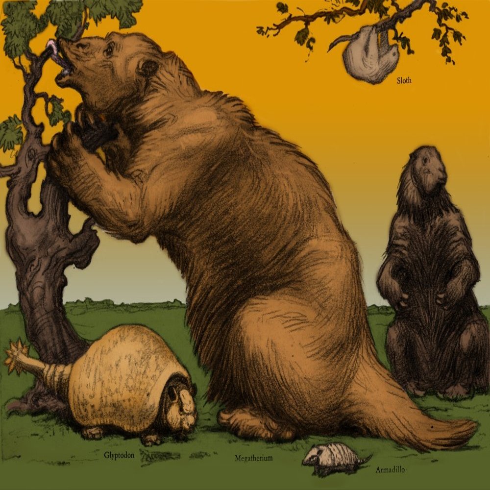 Glyptodon and Megatherium Extinct Fauna Poster Print by Science Source (24 x 18)