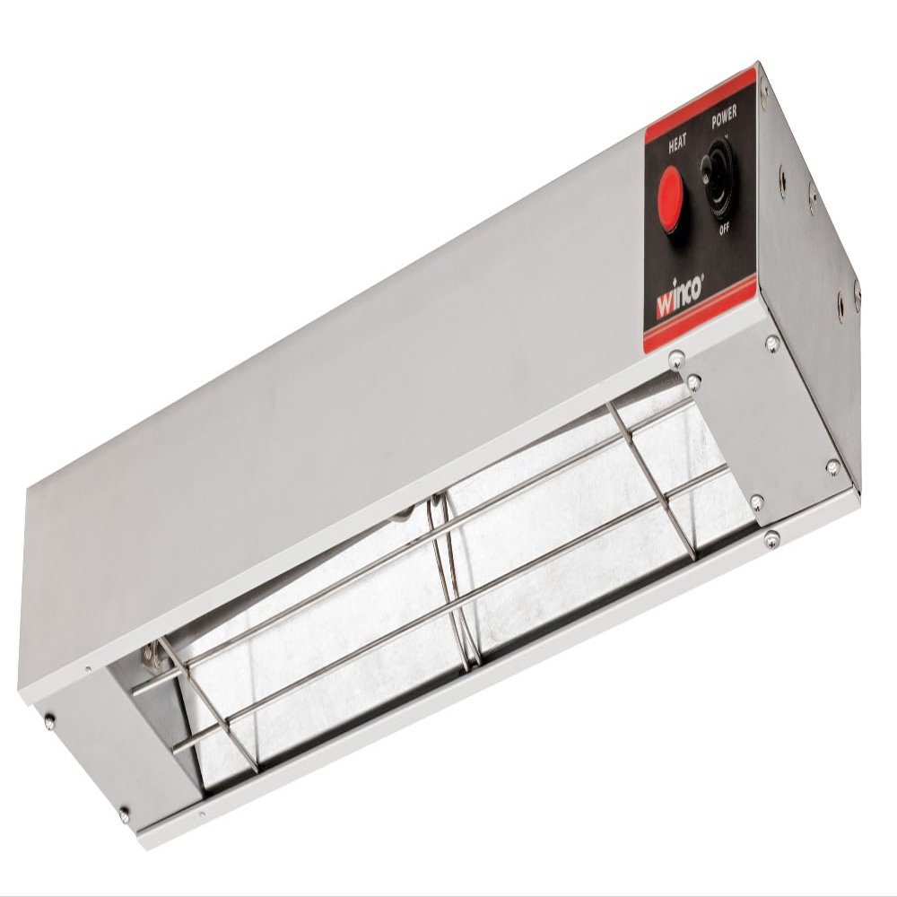 Winco ESH-24, 24 Electric Strip Heater, 500W, 4.2A, Commercial Grade Infrared Food Warmer, Pass-Through Stations Heating Silver