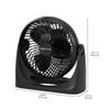 Amazon Basics Air Circulator Fan, Desk Fan for Bedroom, Home and Office, With 90-Degree Tilt Head, 3 Speed Settings, Lightweight (4.2 LBS), 70 Watts, Black, 14.8"Wx7.6"Dx14.1"H view 3