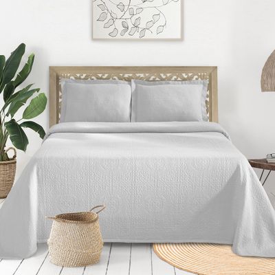 BLUENILEMILLS BNM Matelasse Bedspread, Set of 3, Oversized Bedding, Soft, Breathable, Lightweight Blanket with Cotton Bedding Quilt Set,Coverlet,for Bedroom/Guest Room, Full Size