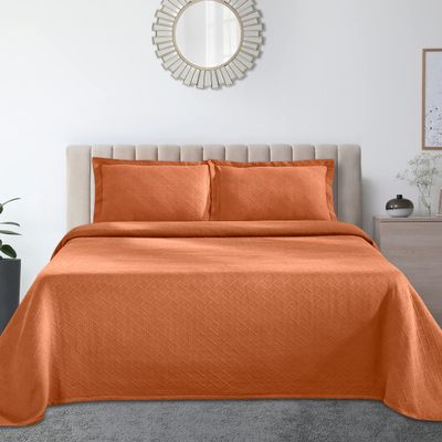 BNM Luxurious Textured Cotton Woven Jacquard Matelasse Premium Quality Bedspread Set, Oversized Bedding, Embossed Cotton Fabric, Soft, Durable, Medium Weight, Basketweave, Twin Size, Assorted colors