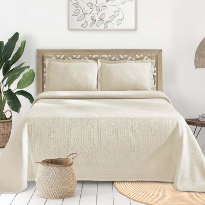BLUENILEMILLS BNM Matelasse Bedspread, Set of 3, Oversized Bedding, Soft, Breathable, Lightweight Blanket with Cotton Bedding Quilt Set,Coverlet,for Bedroom/Guest Room, Full Size