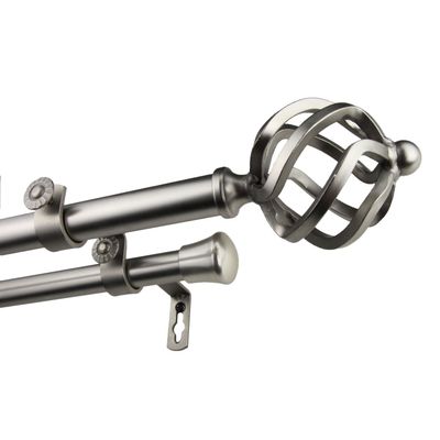 A&F Rod Dcor Medusa 13/16 Double Curtain Rod 120-170 inch - Satin Nickel