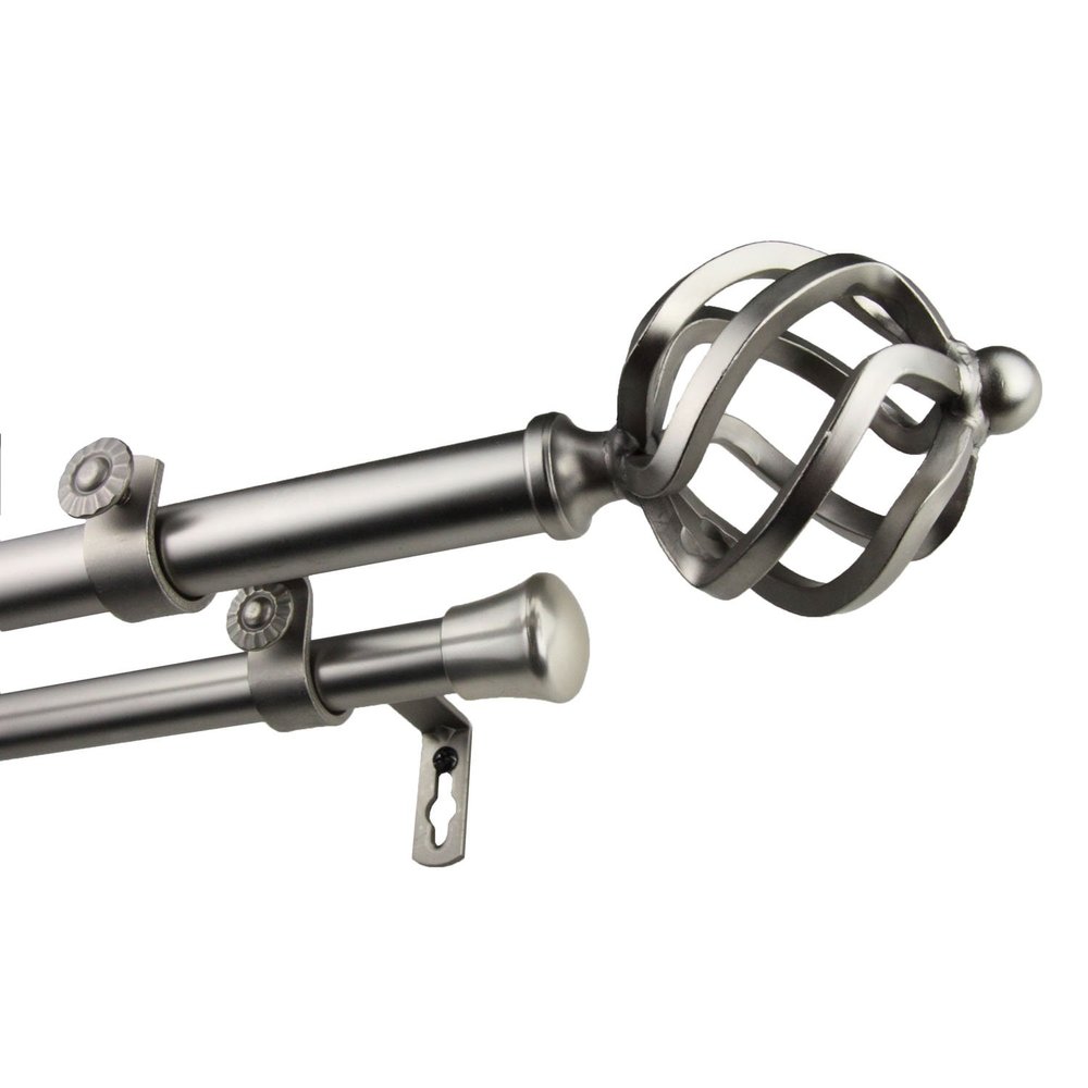 A&F Rod Dcor Medusa 13/16 Double Curtain Rod 120-170 inch - Satin Nickel