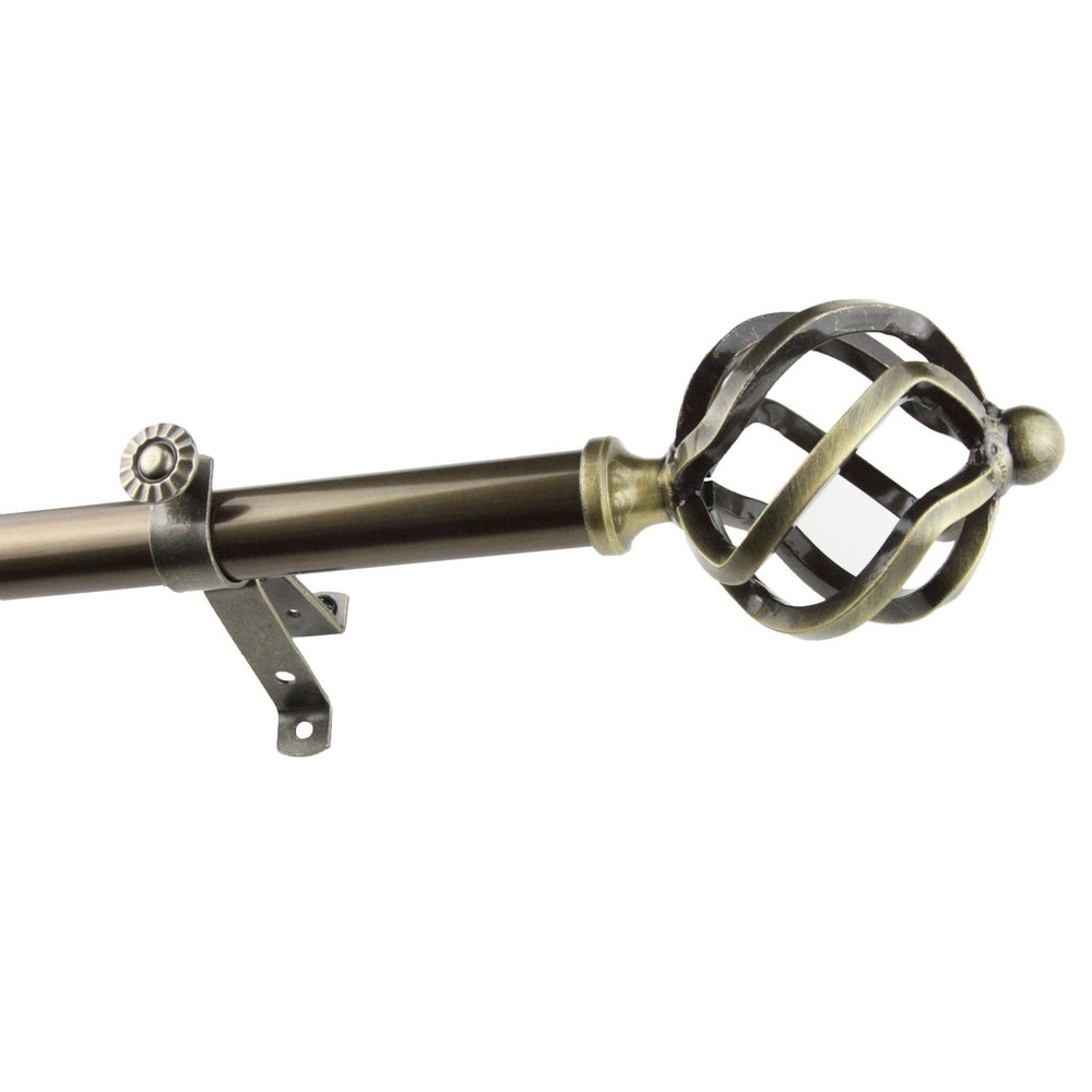 A&F Rod Dcor Medusa 13/16 Curtain Rod 120-170 inch - Antique Brass