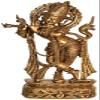 Exotic India ZDN70 Venugopala Wearing Khadau Statue, Natural Brass view 1