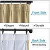 TWOPAGES 52 W x 102 L Pinch Pleat Room Darkening Velvet Curtain Drapery Panel for Traverse Rod or Track, Living Room Bedroom Meetingroom Club Theater Patio Door (1 Panel), Khaki view 2