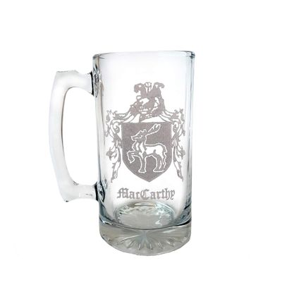 MacCarthy (McCarthy) Irish Coat of Arms 27oz Stein - Personalized Heraldic Engraving