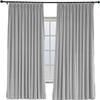 TWOPAGES 52 W x 102 L Pinch Pleat Curtain Room Darkening Velvet Curtain Drapery Panel for Traverse Rod or Track, Living Room Bedroom Meetingroom Club Theater Patio Door (1 Panel), Silver Grey view 1