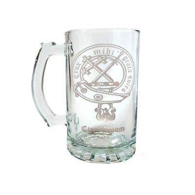 Adam Scottish Clan Crest Beer Stein 27oz  Personalized Heraldic Engraving