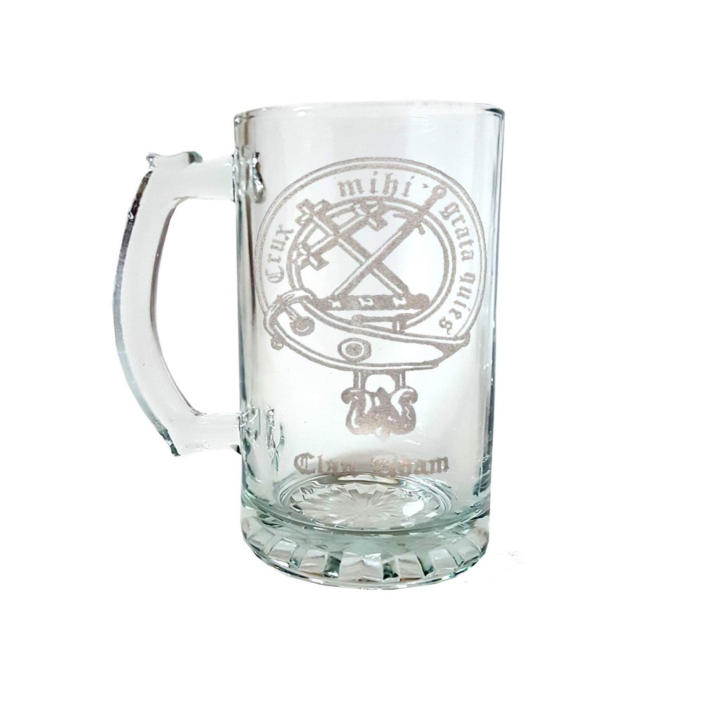 Adam Scottish Clan Crest Beer Stein 27oz  Personalized Heraldic Engraving