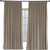 TWOPAGES 52 W x 102 L Pinch Pleat Curtain Room Darkening Velvet Curtain Drapery Panel for Traverse Rod or Track, Living Room Bedroom Meetingroom Club Theater Patio Door (1 Panel), Gray Beige view 1