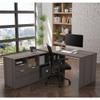 Bestar i3 Plus 72W L-Shaped Desk in Bark Grey view 2