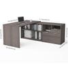 Bestar i3 Plus 72W L-Shaped Desk in Bark Grey view 3
