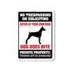Honey Dew Gifts, No Trespassing or Soliciting Dog Does Bite, Beware of Dog, No Solicitation, Private Property Metal Aluminum Sign, 9 Inch by 12 Inch, HDG-1058 view 1