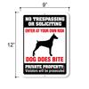 Honey Dew Gifts, No Trespassing or Soliciting Dog Does Bite, Beware of Dog, No Solicitation, Private Property Metal Aluminum Sign, 9 Inch by 12 Inch, HDG-1058 view 2