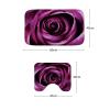 Amagical Beautiful Purple Rose Pattern 2 Piece Bathroom Mat Set Bathroom Mat Contour Mat Non-Slip view 3