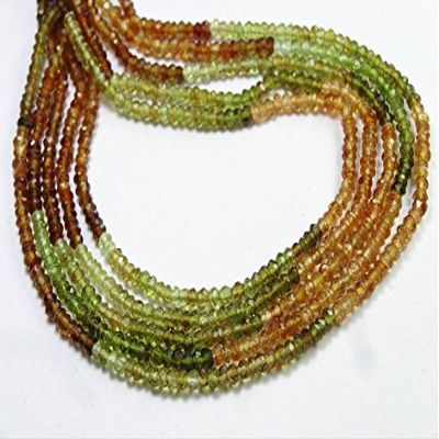 Devgemsandjewels Full 13 Inch X 5 Strand Multi Color Petro Tourmaline Gemstone 3.5 mm Approx Micro Faceted Beads.