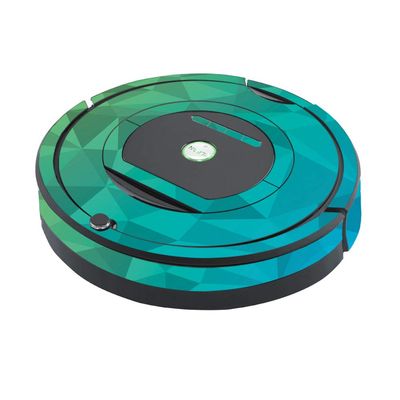 MightySkins Skin Compatible with iRobot Roomba 770 Robot Vacuum - Blue Green Polygon | Protective, Durable, and Unique Vinyl Decal wrap Cover | Easy to Apply, Remove | Made in The USA