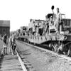 1940s World War Ii Freight Train Of Jeeps And Half Tracks On Way To The Front Factory Workers Bid Farewell To Soldiers view 1