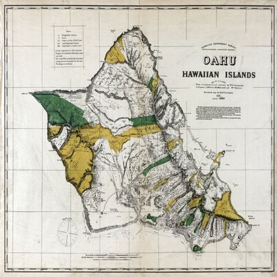 Map Oahu 1881 Nmap Of Oahu Hawaiian Islands Map By CJ Lyons 1881 Poster Print by (18 x 24)