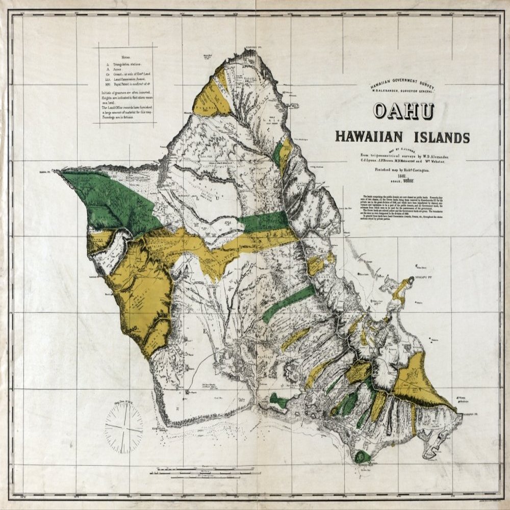 Map Oahu 1881 Nmap Of Oahu Hawaiian Islands Map By CJ Lyons 1881 Poster Print by (18 x 24)