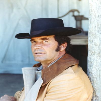 James Garner Posed In Brown Leather Jacket and Grey Shirt with Black Cowboy Hat Photo Print (24 x 30)