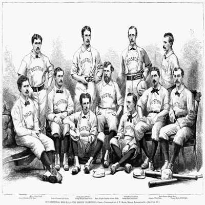Baseball Team 1874 NInternational Base-Ball - The Boston Champions Engraving 1874 Poster Print by (18 x 24)