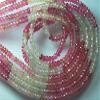 Full 14 Inch Strand Super Finest AAA Umba Pink SAPPHIRE Faceted Rondelle Bead 3.5-4mm. view 1