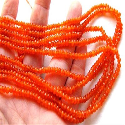 Devgemsandjewels Full 13 Inch X 5 Strand Orange Carnelian 3-3.5mm Approx Faceted rondelle Beads.