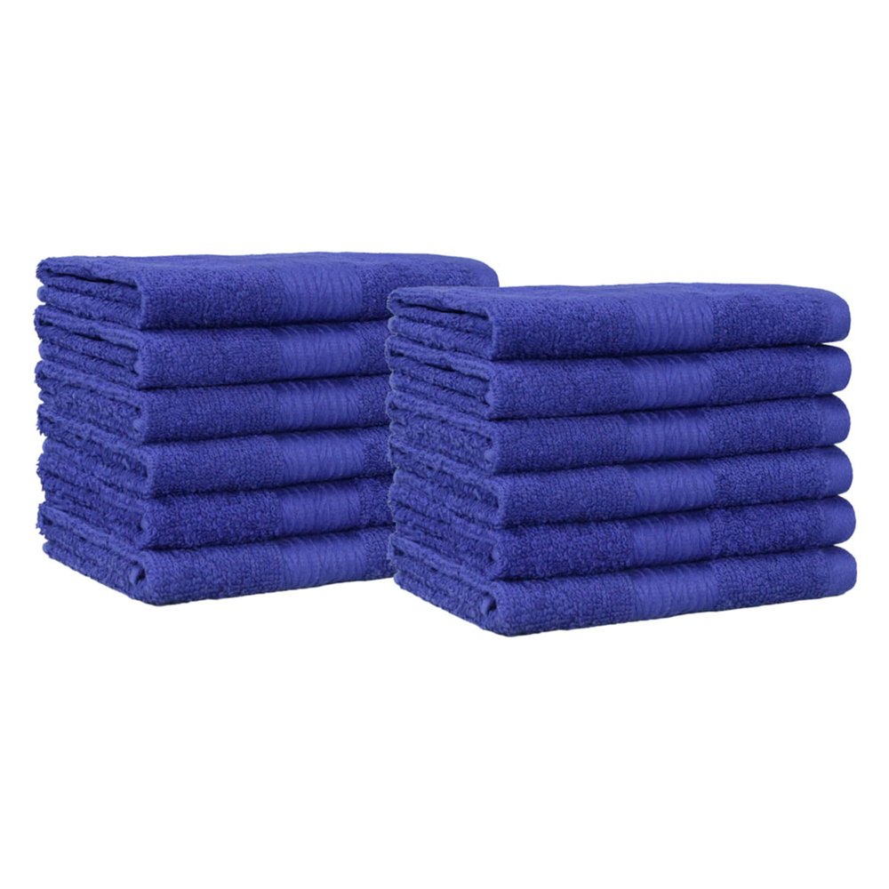 Amazon Basics Highly Absorbent Fast Drying 100% Cotton Washcloths for Face, Soft, Machine Washable, Fade-Resistant, 12" x 12", Navy Blue, 12-Pack