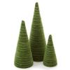Olive Green Velvet Trees Set of 3, Woodland Nursery Bookshelf, Modern Valentine Tabletop, Holiday Dining Table, Elegant Mantel Dcor, Handcrafted Gift for (Olive) view 1