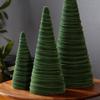 Olive Green Velvet Trees Set of 3, Woodland Nursery Bookshelf, Modern Valentine Tabletop, Holiday Dining Table, Elegant Mantel Dcor, Handcrafted Gift for (Olive) view 3