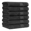 Amazon Basics Fade-Resistant 100% Cotton Washcloth for Face and Body, Soft Absorbent, 26" x 16", Black, 6-Pack view 1
