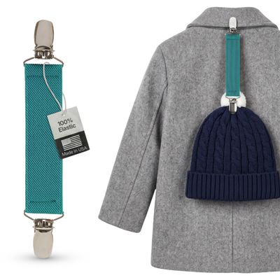 Elastic Scarf and Hat Clips Attacher with Extra Heavy Clips - Teal