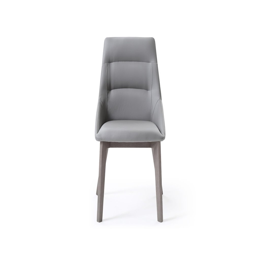 Whiteline Modern Living Siena Dining Chair Elegant Design Durable Craftsmanship Ergonomic Comfort Versatile Style for Modern and Traditional Settings Ideal for Dining Rooms (Grey/Oak)