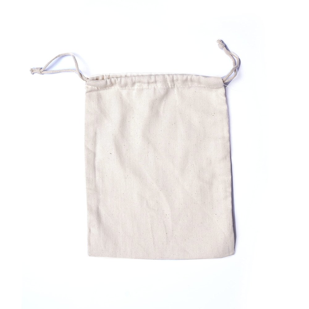 8"x12" COTTON DOUBLE DRAWSTRING MUSLIN BAGS (Natural Color)-12 count pack