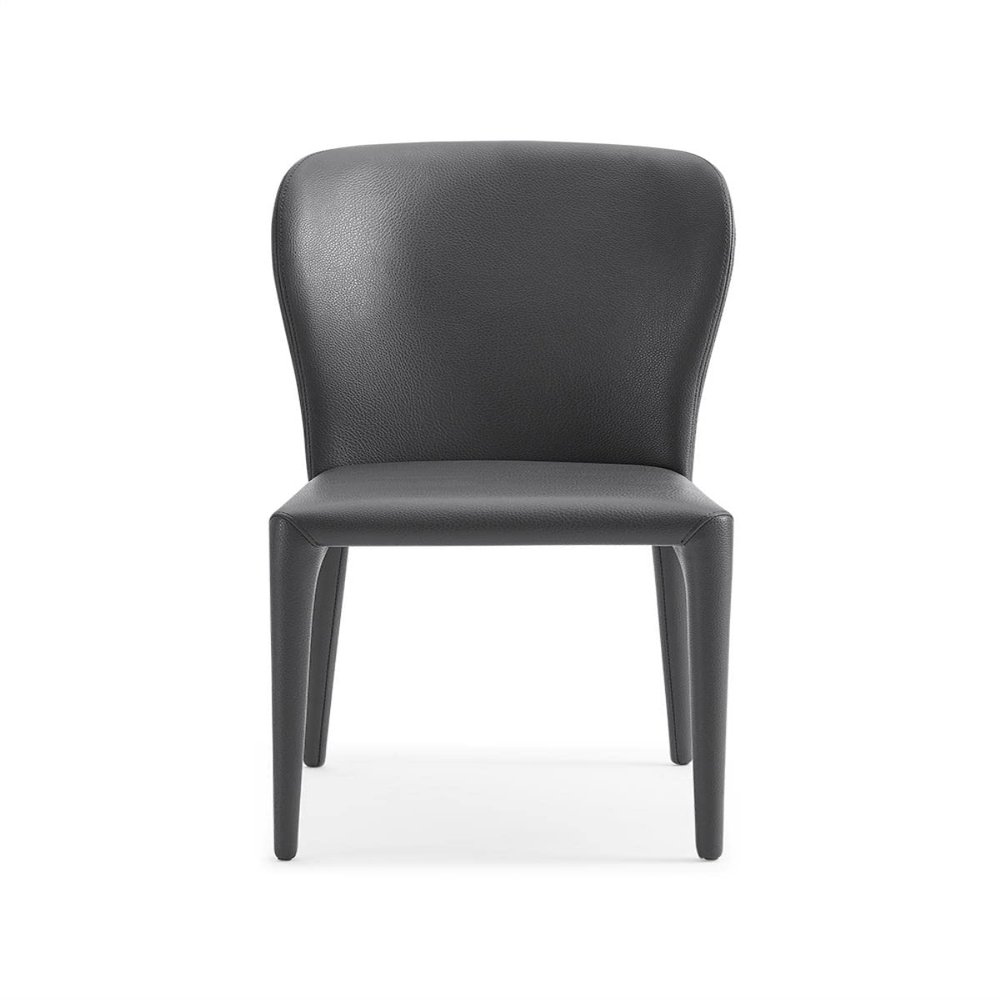 Whiteline Modern Living Hazel Dining Chair, Fully Upholstered, Grey Faux Leather BIX-HS051616