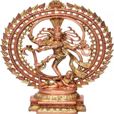 Exoticindia ZDL96-antique-copper-gold Nataraja, Antique Copper Gold