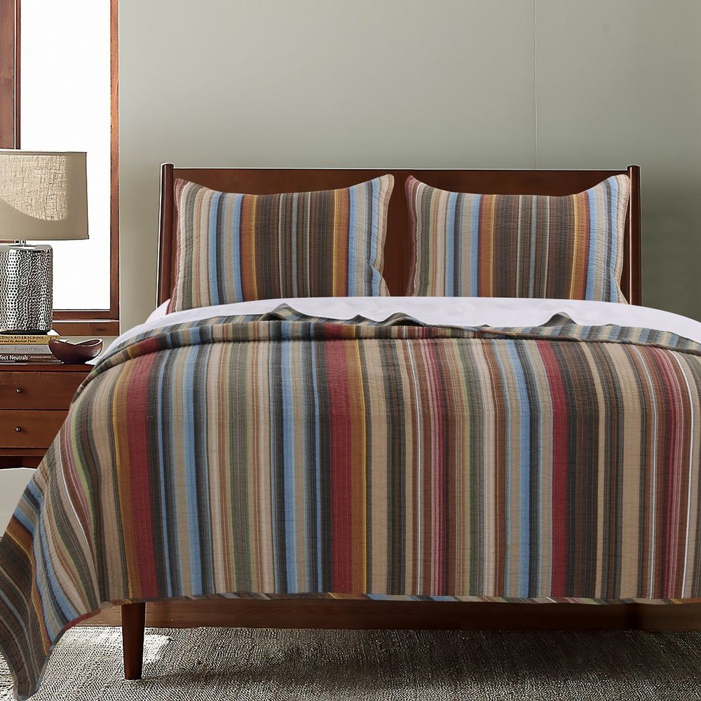 BLACK FOREST DECOR Desert Strata 3pc Quilt Bed Set - King