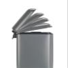 Wenko Studio Easy Pedal Bin Grey with Soft Close Capacity 6 L, Steel, Gray, Medium view 3
