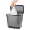 Wenko Studio Easy Pedal Bin Grey with Soft Close Capacity 6 L, Steel, Gray, Medium view 4