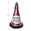 Beistle S60619AZ6 Fringed Foil Birthday Diva Party Hats, 12.5", Pink/Black/White view 3