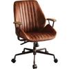 Benjara Benzara Upholstered Leatherette Office Chair, Brown, view 1